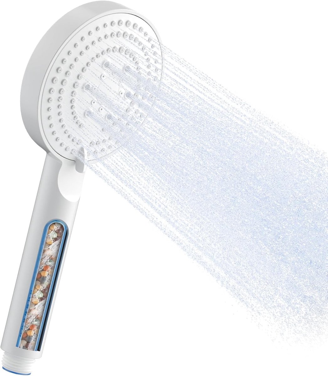SnelShoppen - Handdouche met 6 Jetstanden en Anti-Kalkfilter - Grote Waterbesparende Douch
