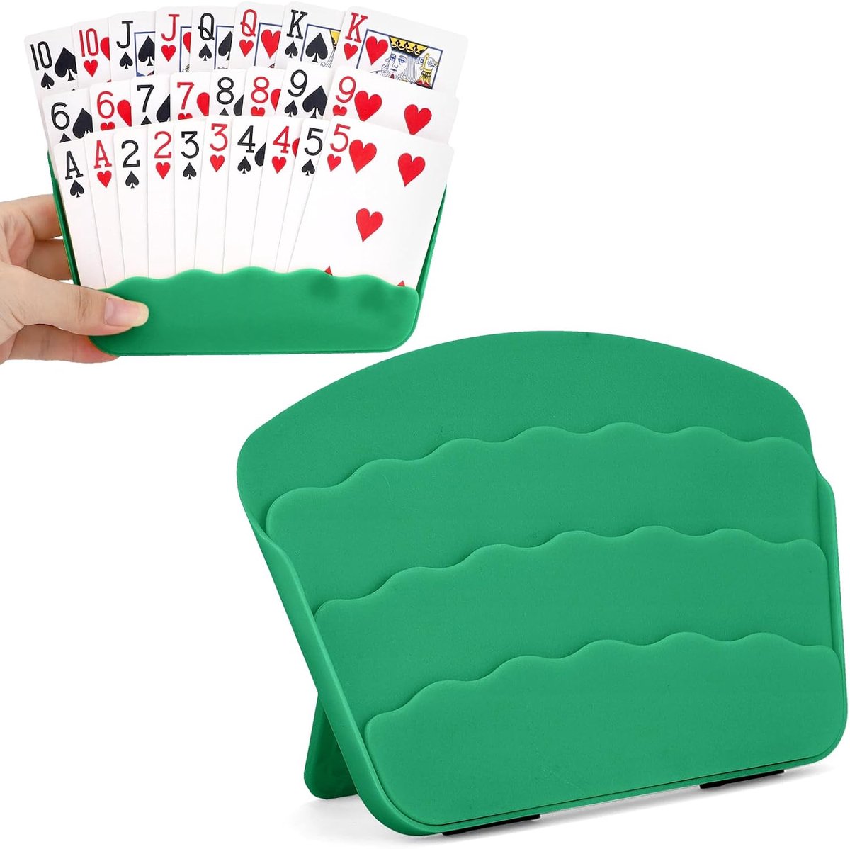 SnelShoppen - Set van 2 Speelkaarthouders met Opvouwbare Standaard voor Poker, UNO, Canasta, Reizen, Geschikt voor Ouderen en Kleine Handen - Perfect
