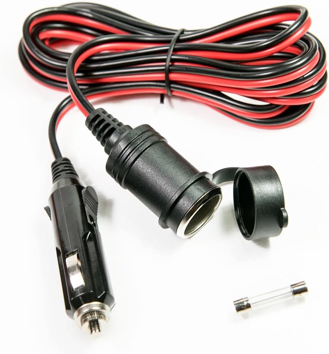 SnelShoppen - Truck Sigarettenaansteker Verlengkabel 12V 24V 15A 3m - Universele Sigarettenaansteker Plug + Socket voor Auto, Caravan, Kampeerauto
