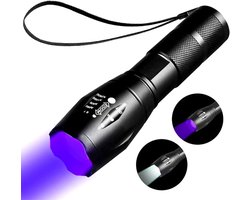 SnelShoppen - Oplaadbare UV Zaklamp met 2 in 1 Functie - Mini LED Black Light en Witte Licht, 395NM UV Licht voor Stofdetectie, Schimmels, Billencontr