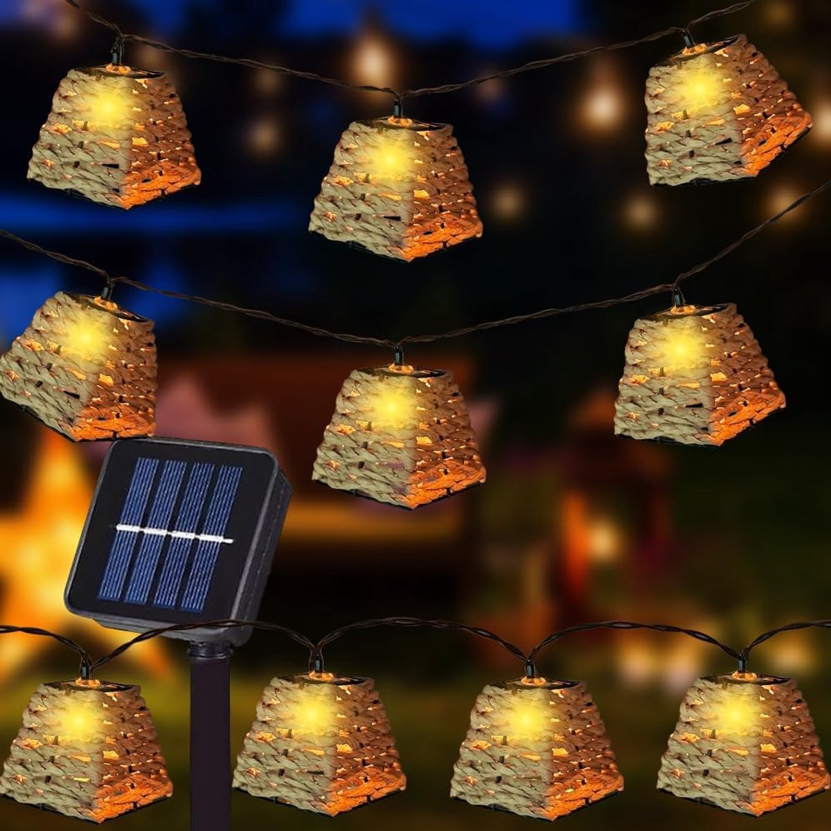 SnelShoppen - 10x LED Solar Fairy Lights - Buiten LED Sfeerverlichting - Weerbestendig - IP67 - Papieren Kabel - Tuinverlichting voor Feesten en Campi
