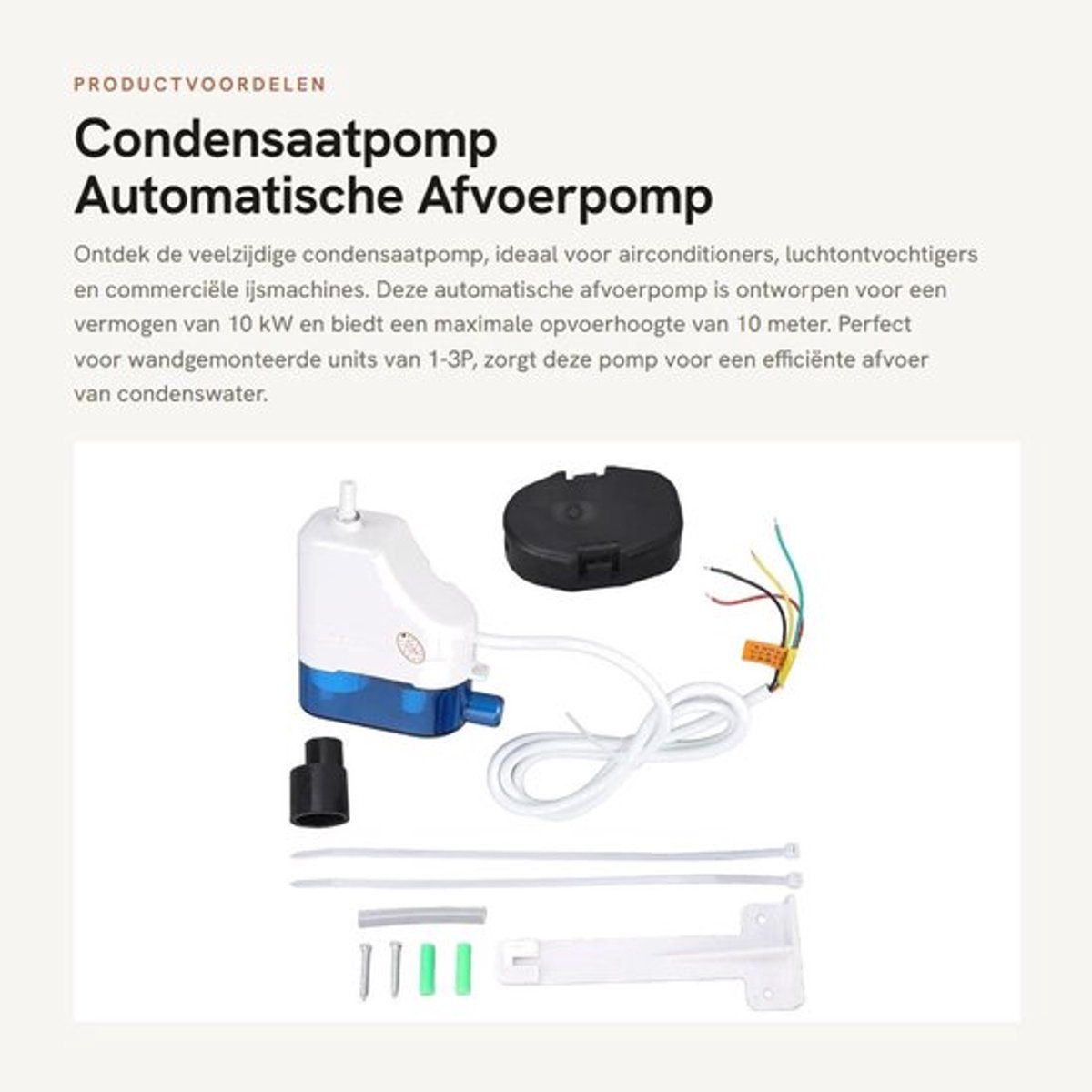 Condensaatpomp - Automatische Afvoerpomp - Compact en Lichtgewicht - Wit en Blauw - Geschikt voor Airconditioners - Voor 1-3P Wandgemonte...