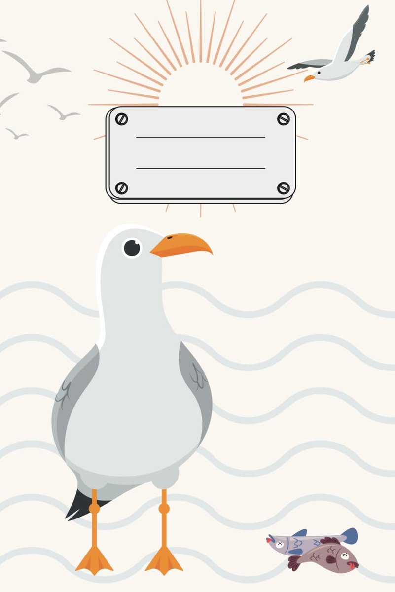 SnelShoppen - Notizbuch Möwe A5 - Lijnnotitieboek met Möwenmotief - Softcover, Perfect voor Notities, Skizzen, Bullet Journal, Kladde, Dagboek - Creat