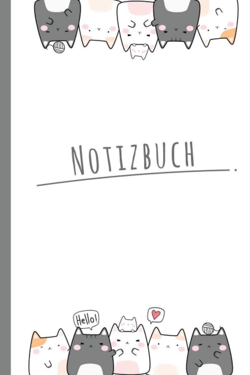 SnelShoppen - Notizbuch Hello met Kattenmotief | Bullet Journal Softcover A5 | 120 Dotted Pagina's | Ideaal voor Notities, Dagboek, Creatief Schrijven