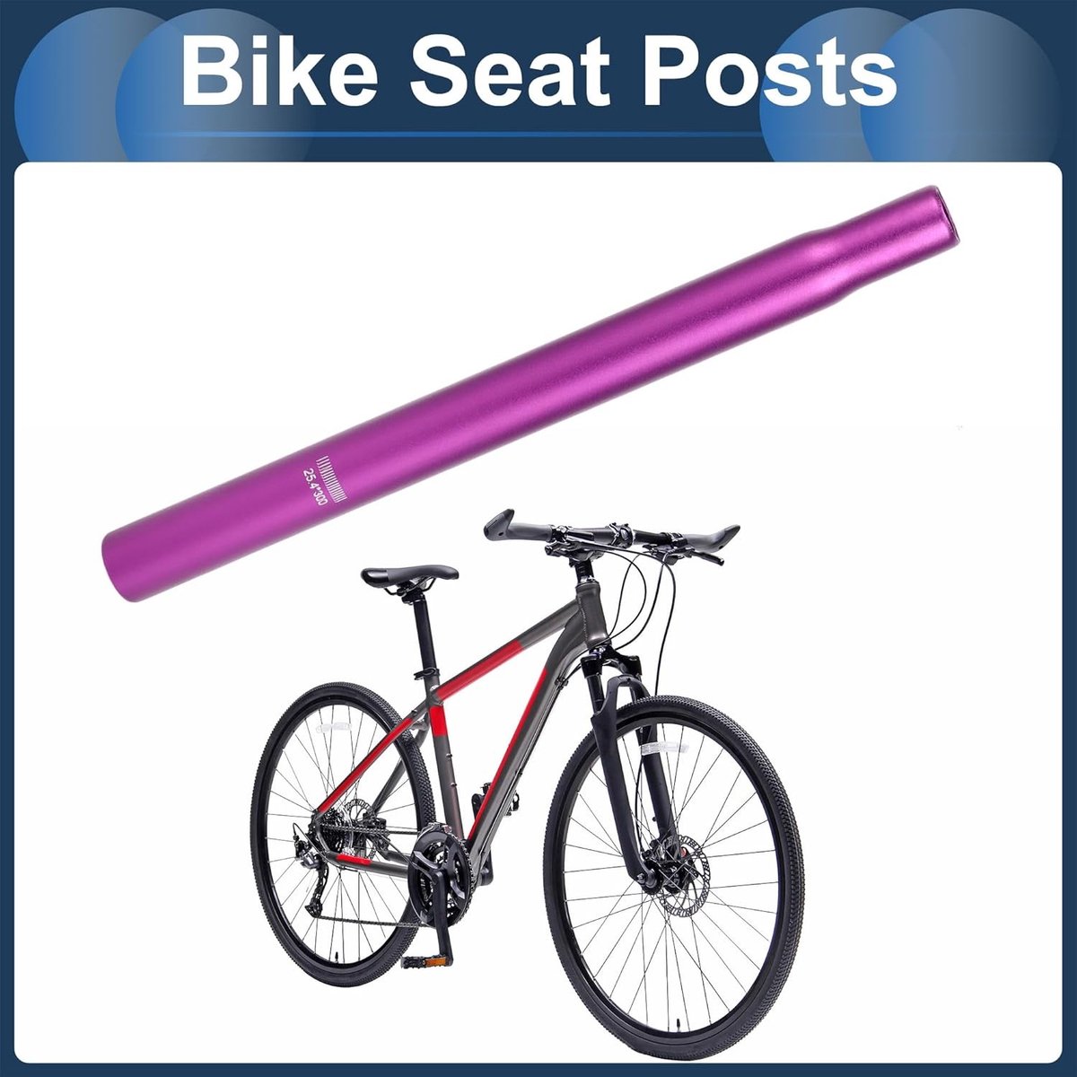 Lichtgewicht Aluminium Fiets Zadelpen 25.4x300mm voor Comfortabele Fietservaringen en Betrouwbare Prestaties