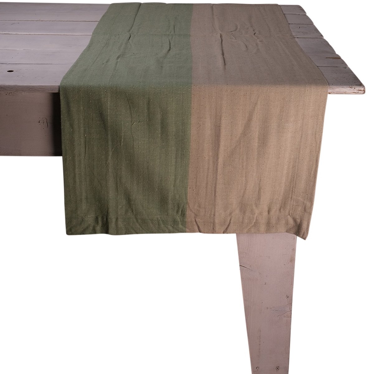 Shanti Half Tafelloper groen 50x140cm