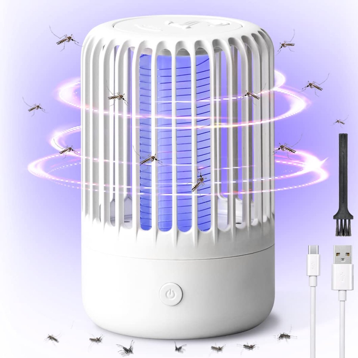 SnelShoppen - Insectenverdelger, Elektrische Muggenval, UV-Licht Insectenvanger voor Binnen en Buiten, Krachtige USB Muggenlamp voor Tuin, Camping en