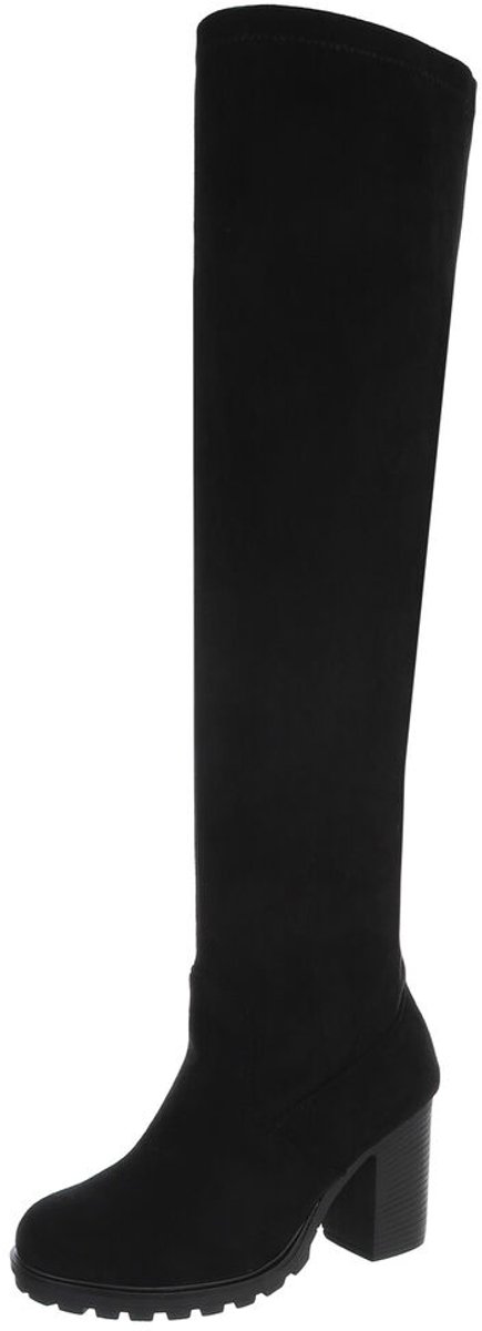 Overknee laarzen - blokhak en profielzool - dames Mt:40