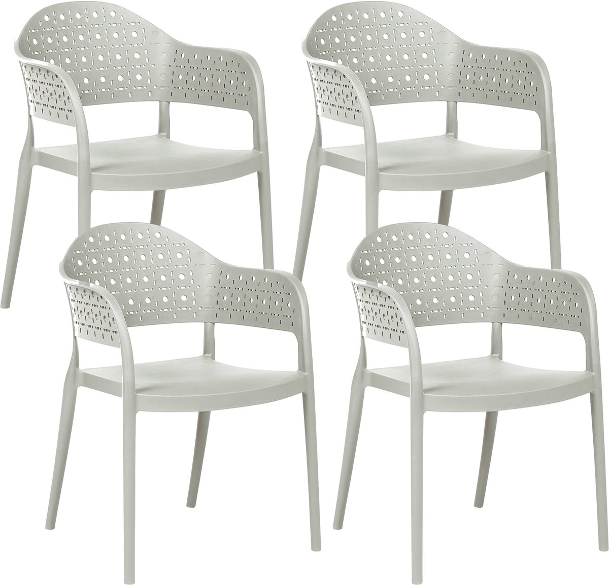 NARINO - Set van 4 stoelen - Groen - Polypropyleen