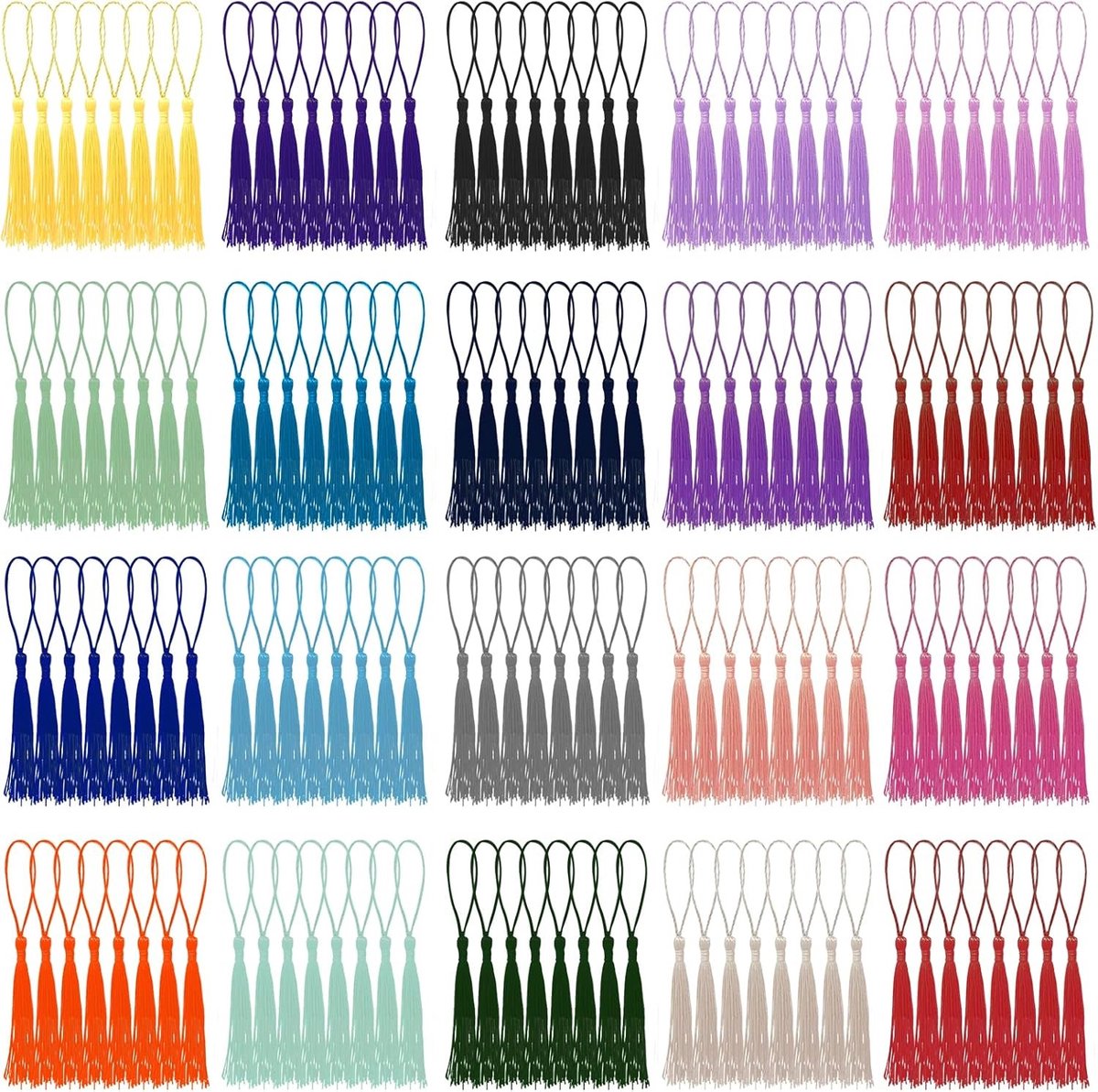 160 Stuks Boekenleggers met Kwastjes in 20 Kleuren, Handgemaakte Kwastjes voor Sieraden, Souvenirs en DIY Creaties