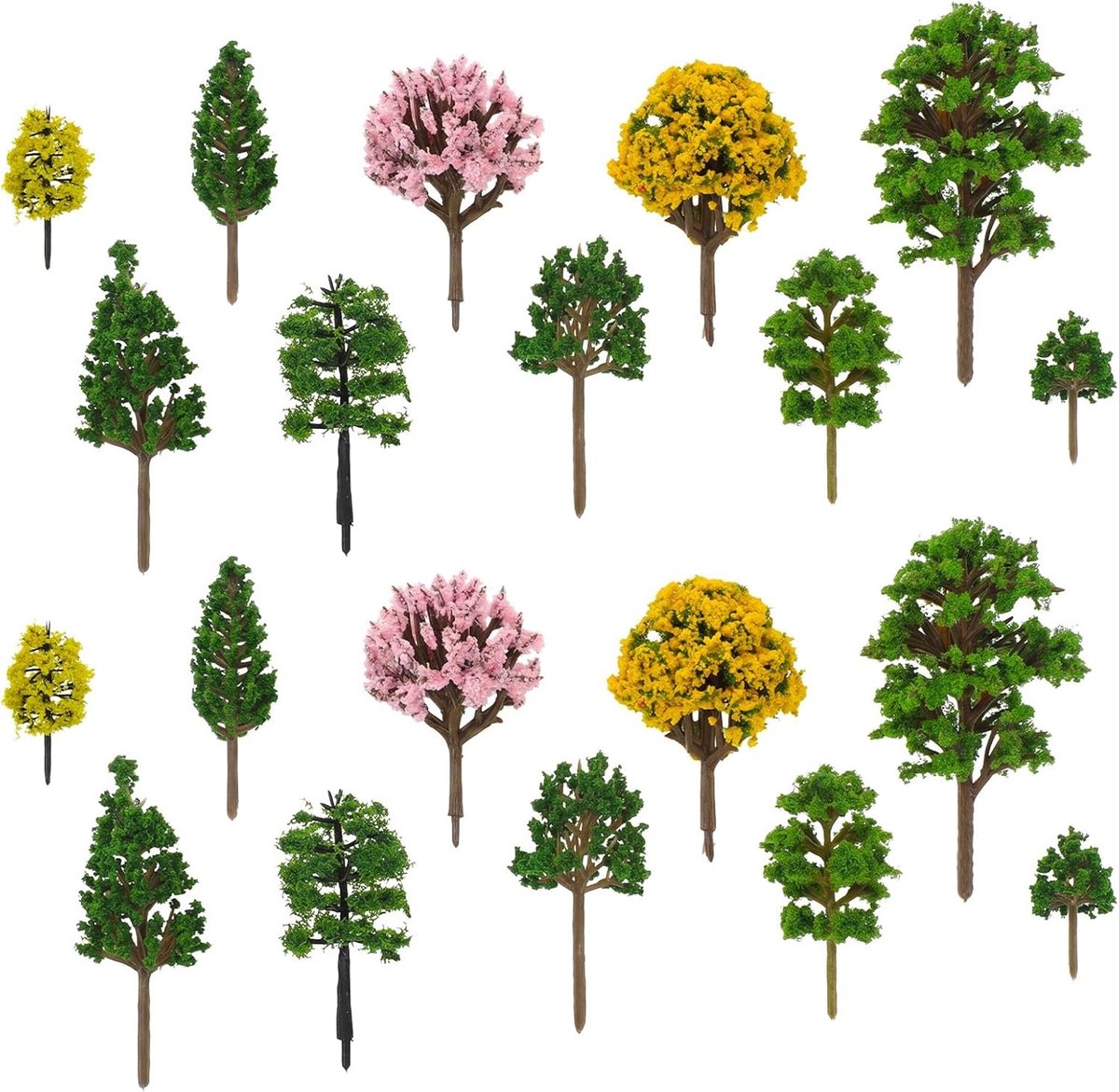 Miniatuur Bomen voor Modelbouw - 30 Stuks Gemengde Miniatuur Bomen en Struiken voor Landschapsmodel, Diorama en Modelspoor Hobby Accessoires