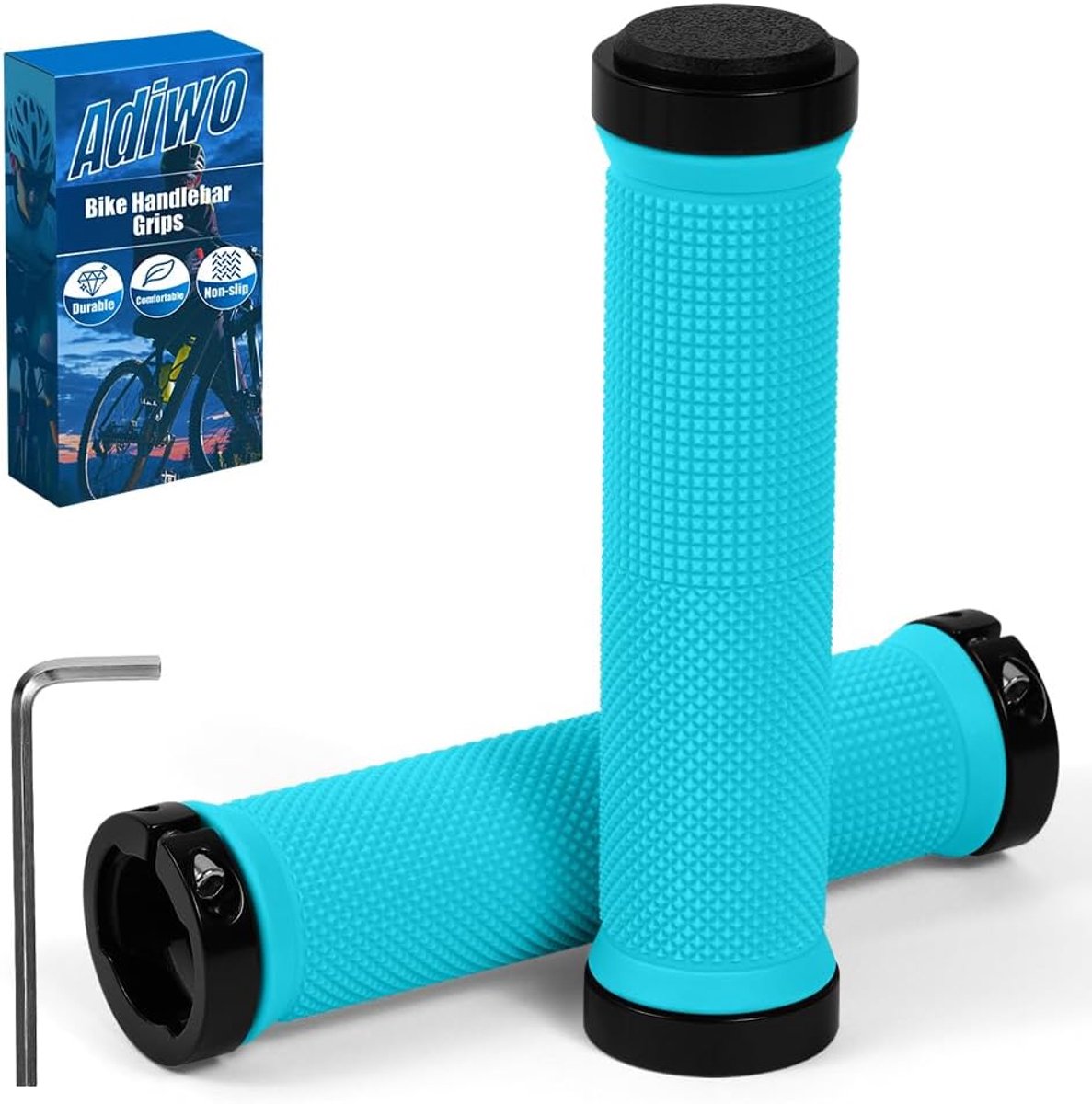 SnelShoppen - Ergonomische Fietshandvatten, Universele Handlebars Grips 22.2 mm, Antislip, Eenvoudige Montage met Sleutel, Voor Mountainbike, Stadsfie