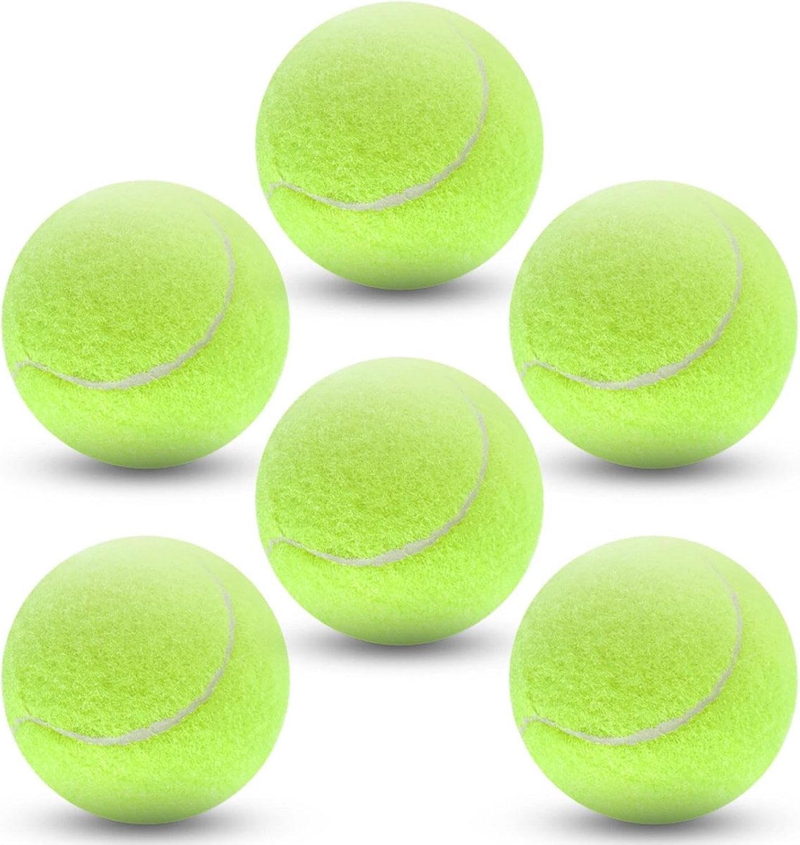 SnelShoppen - 6 Stuks Tennisballen voor Sport en Spel - Hoogwaardig Rubber, Ideaal voor Training en Wedstrijden - Kleur: Geel