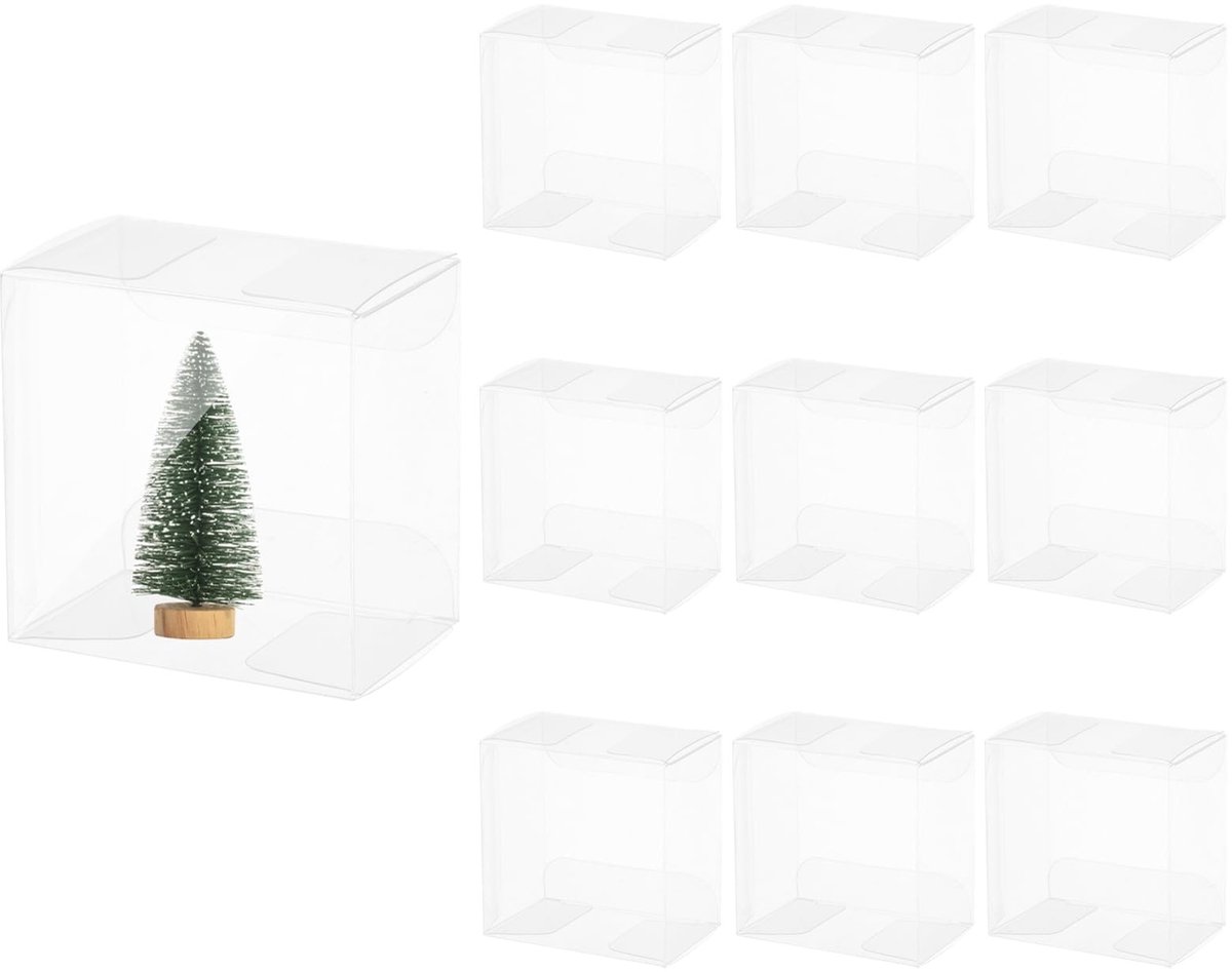 Dailygoods - 10 Transparante Cadeau Boxen, 55 x 35 x 55 mm - Voor Snoep en Verpakkingen