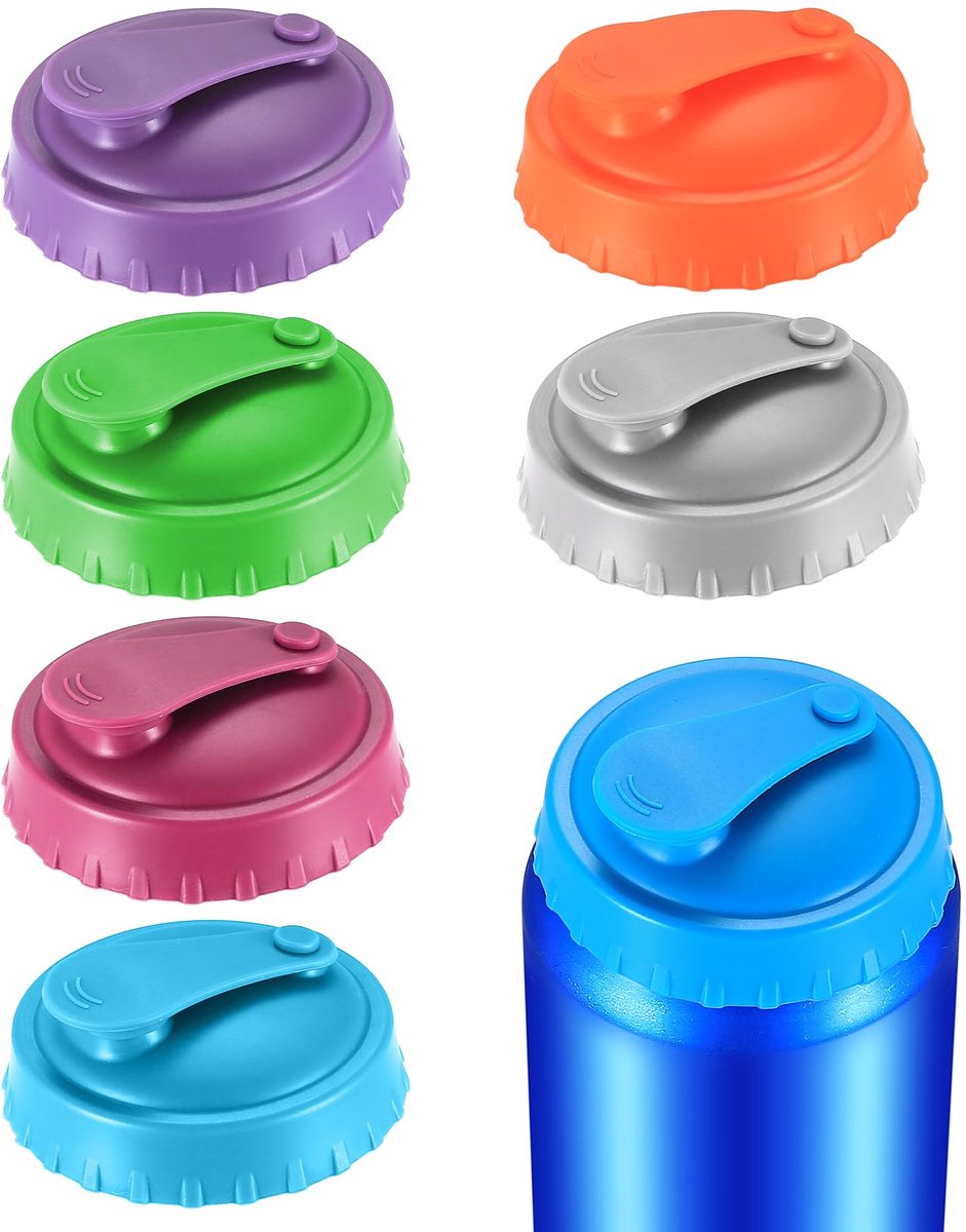 Dailygoods- Bliksluitingen 6 Stuks - Herbruikbare Siliconen Deksel - Afdekking voor Drankblikjes - Krasbestendig en Duurzaam - Makkelijk te Reinigen - Drankdeksel