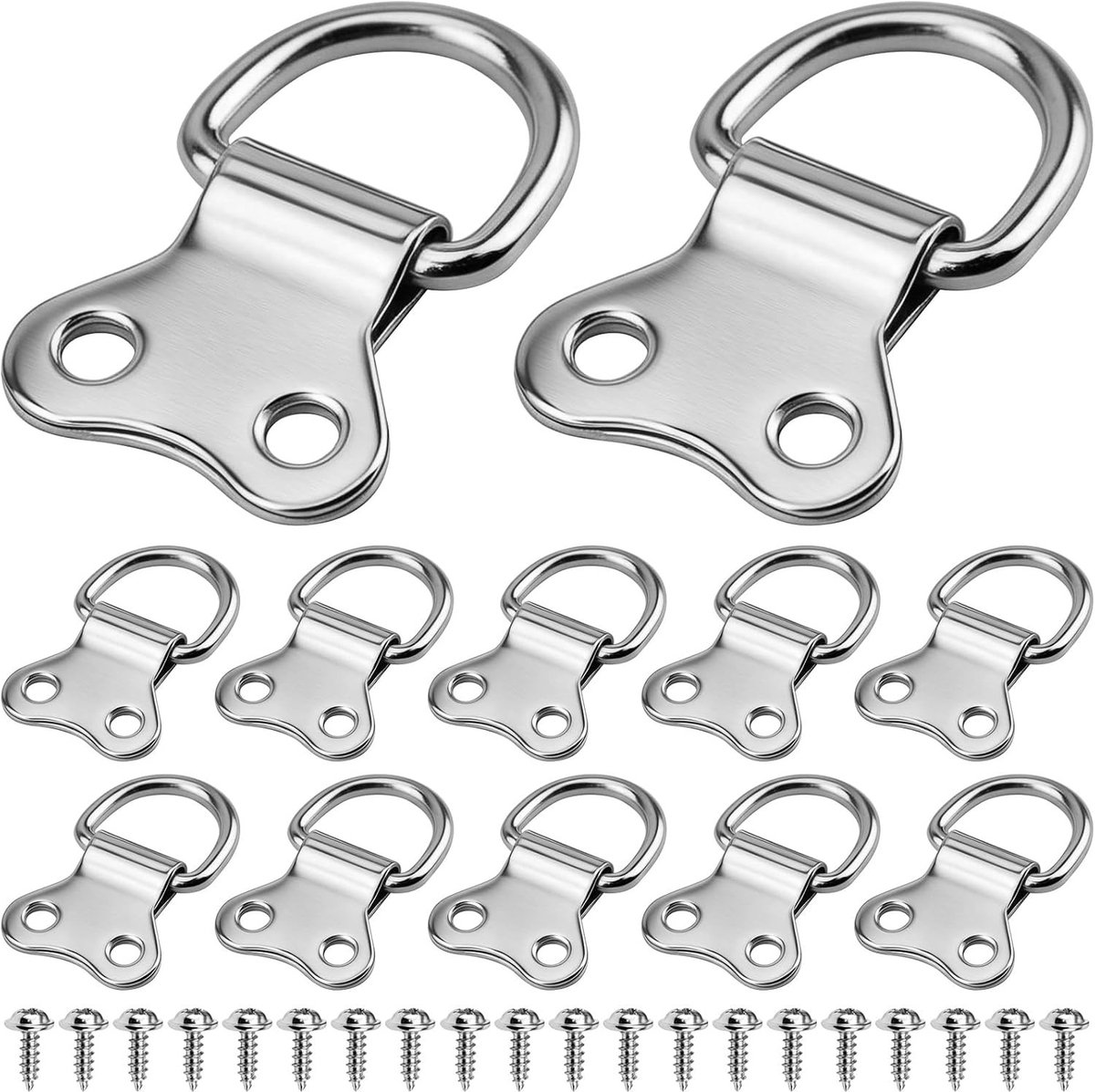 10 stuks zware D-ringen fotolijsthangers, schroefhaken voor foto's en spiegels, inclusief 20 schroeven