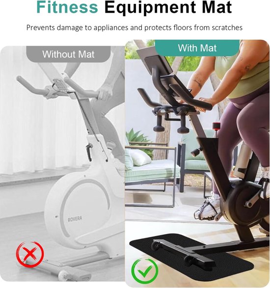 SnelShoppen - 2 Pack Fitness Mat voor Treadmill, Yoga en Gym, 70x28cm, 6mm Dikte, Shockproof, Antislip, Vloerbescherming, PVC Materiaal van Snelshoppen — afbeelding 2