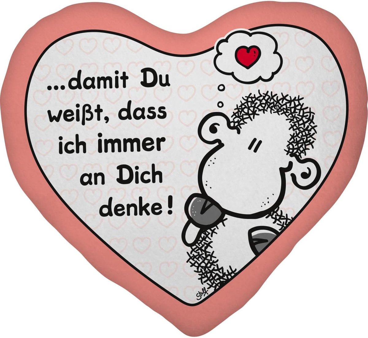 SnelShoppen - Schattig Hartvormig Pluche Kussen met Tekst, 30x25 cm, Multicolour, 100% Polyester, Perfect Cadeau voor Valentijn of Liefde, Decoratief