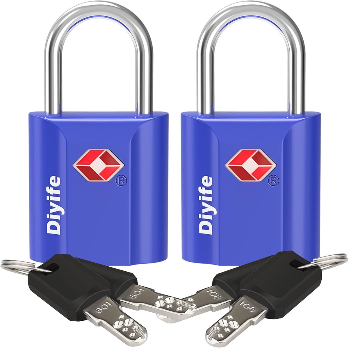 SnelShoppen - TSA Bagage Slot 2 Stuks met 4 Sleutels - Waterdichte Reis Lock voor Koffer, Luggage, Tas - Veiligheidsslot Blauw