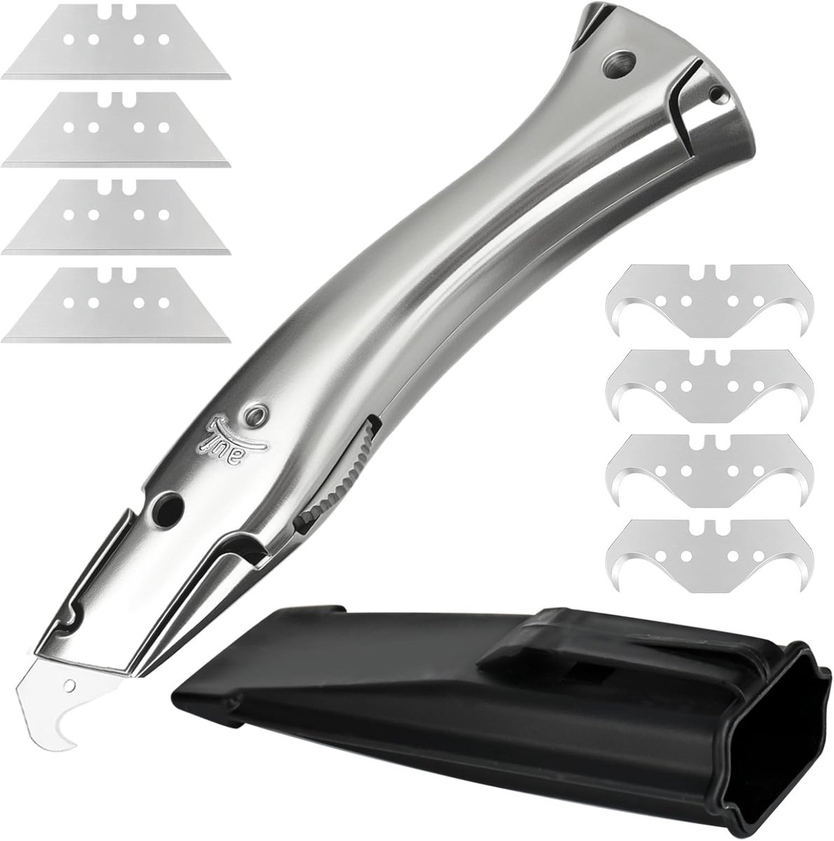 SnelShoppen - Carpet Knife Set met Haakmes, Trapeziummes en Snijmes - Professioneel Gereedschap voor PVC Vloeren, Kunststofbuizen, Duurzaam Aluminium