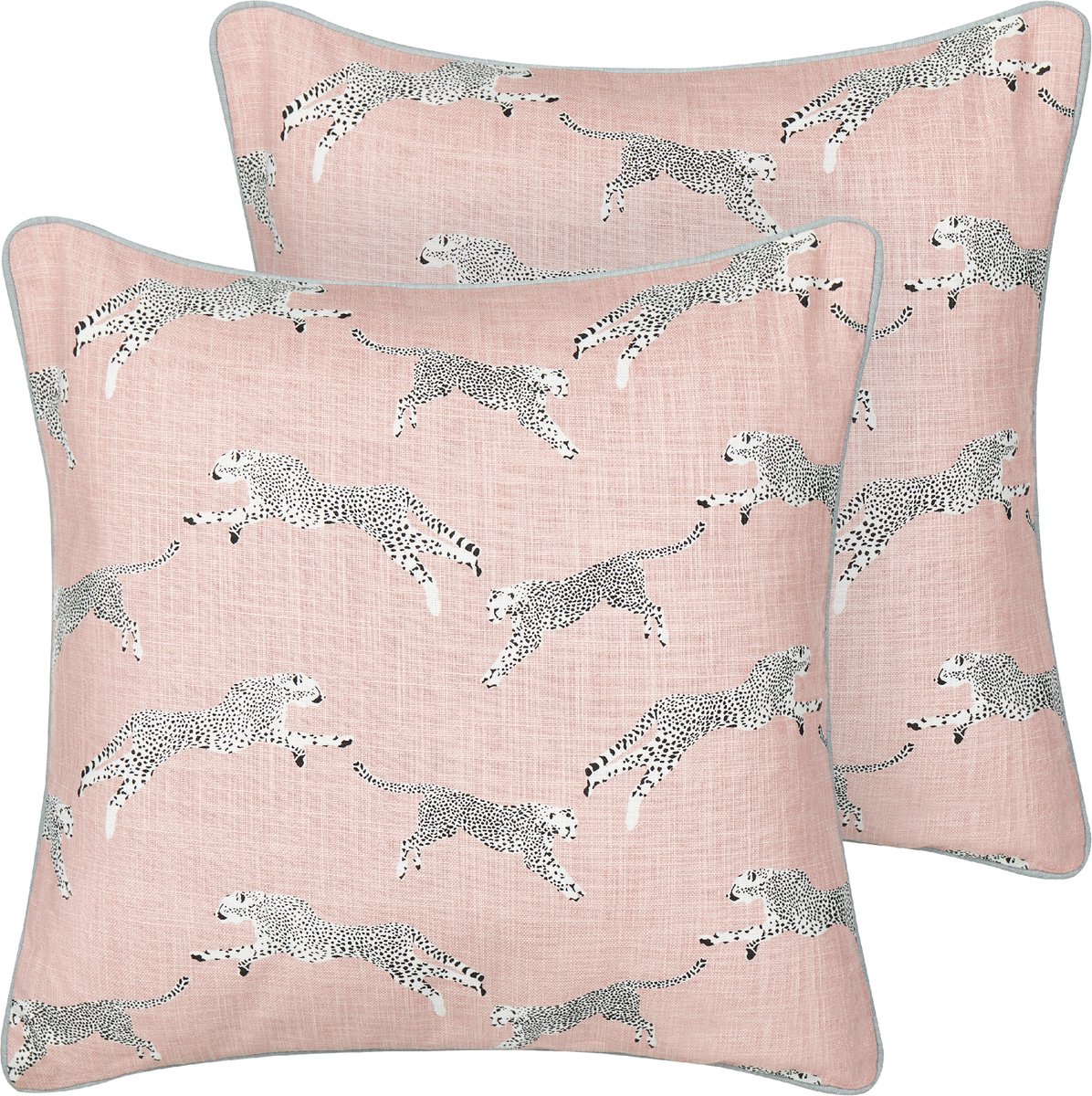 Beliani ARALES - Sierkussen set van 2 - Pastelroze - 45 x 45 cm - Katoen
