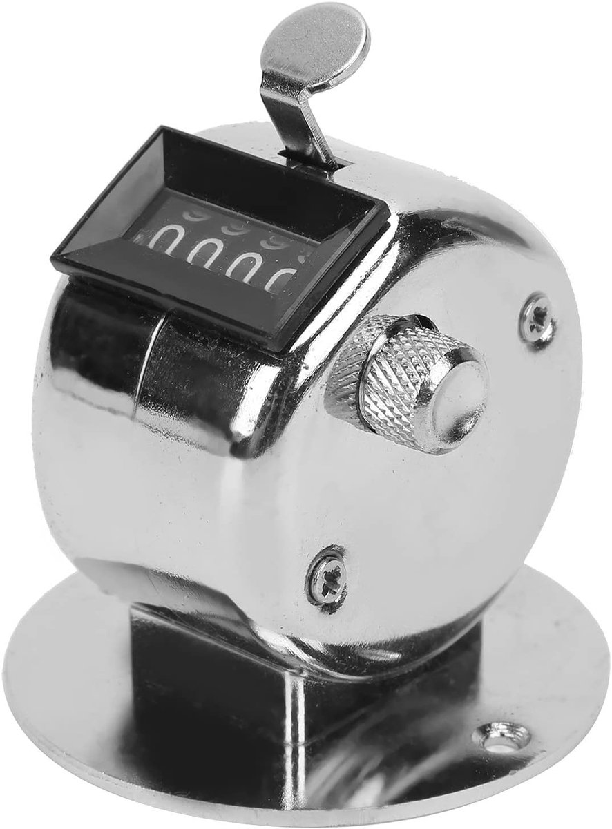 Handmatige 4-Bit Telmachine met Bevestigingsvoet, Draagbare Mechanische Clicker voor Sport, Golf en Hardlopen, Tot 9999 Telresultaten