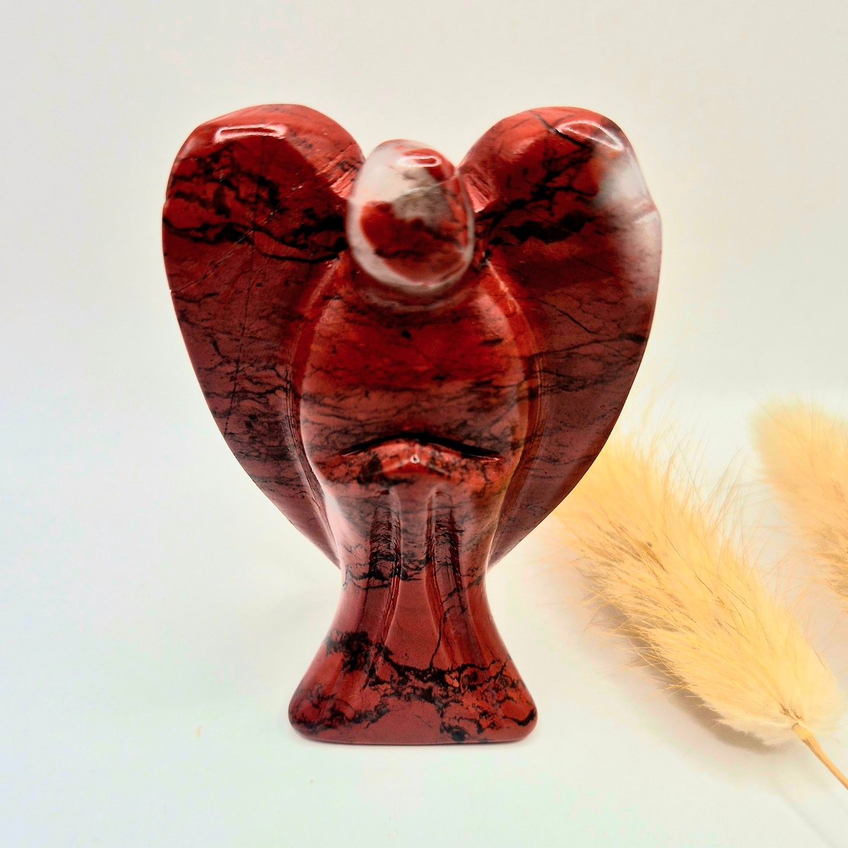 Rode Jaspis Engel – Handgesneden Edelsteen Beeldje (8 cm)