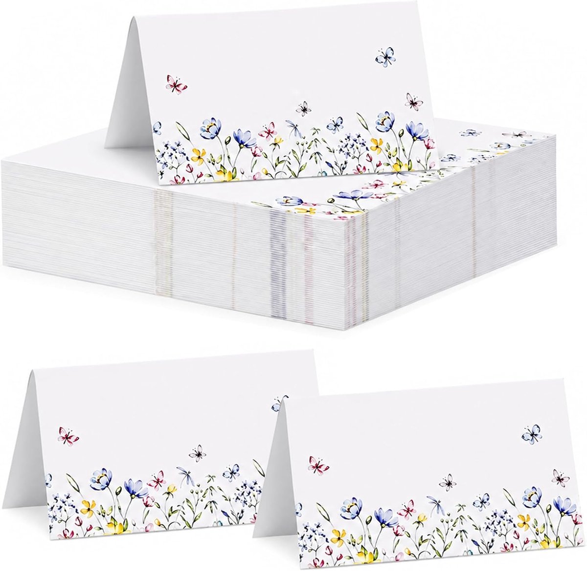 100 stuks tafelkaarten voor verjaardag, 8,9 x 5 cm, tafelkaarten
