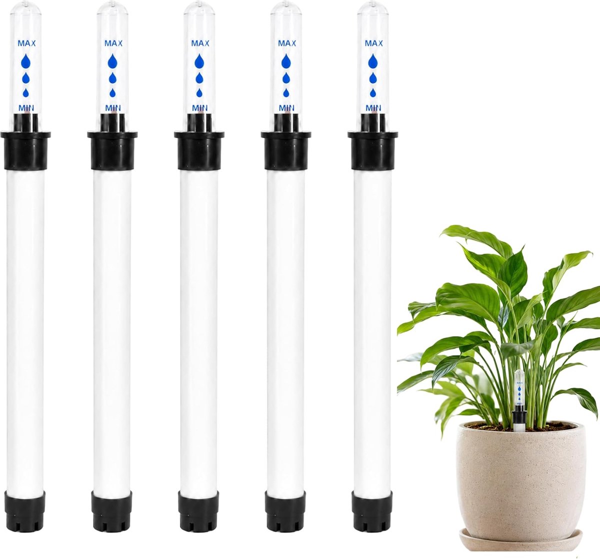 5 stuks waterniveau-indicator, planten, 22,8 cm, met drijver