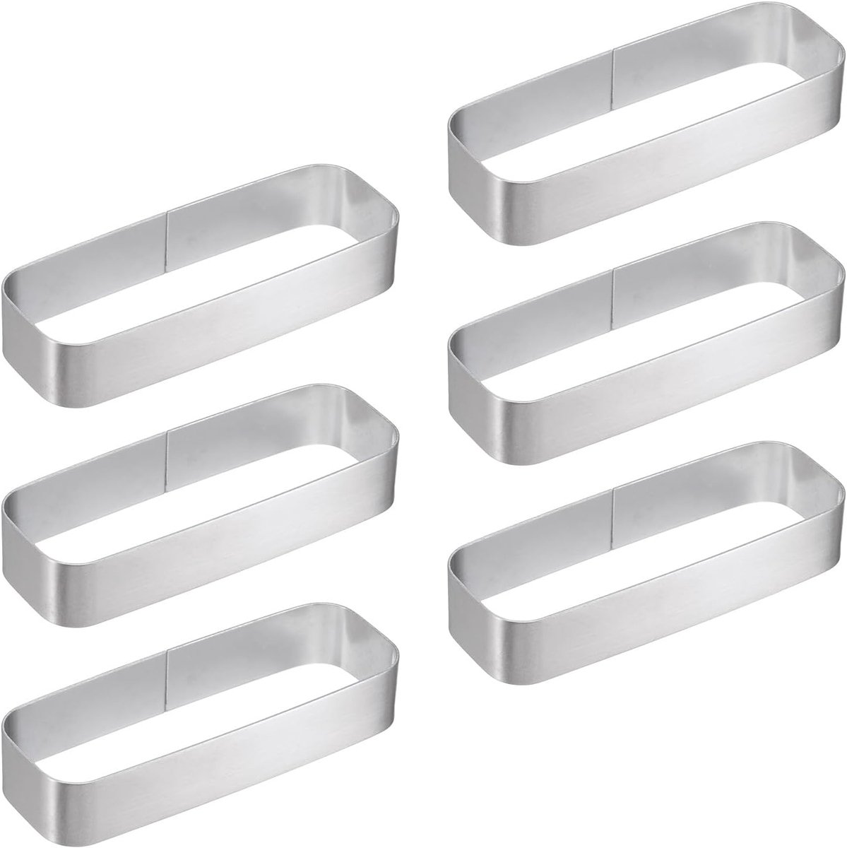 6 stuks vierkante taartringen 11 x 3,8 cm roestvrij staal taartvormen