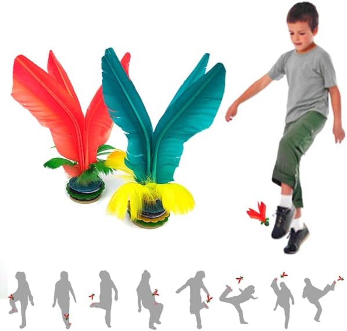 Kick Shuttle, Chinese Jianzi, voet Shuttle, Veer Voetbal gemonteerd