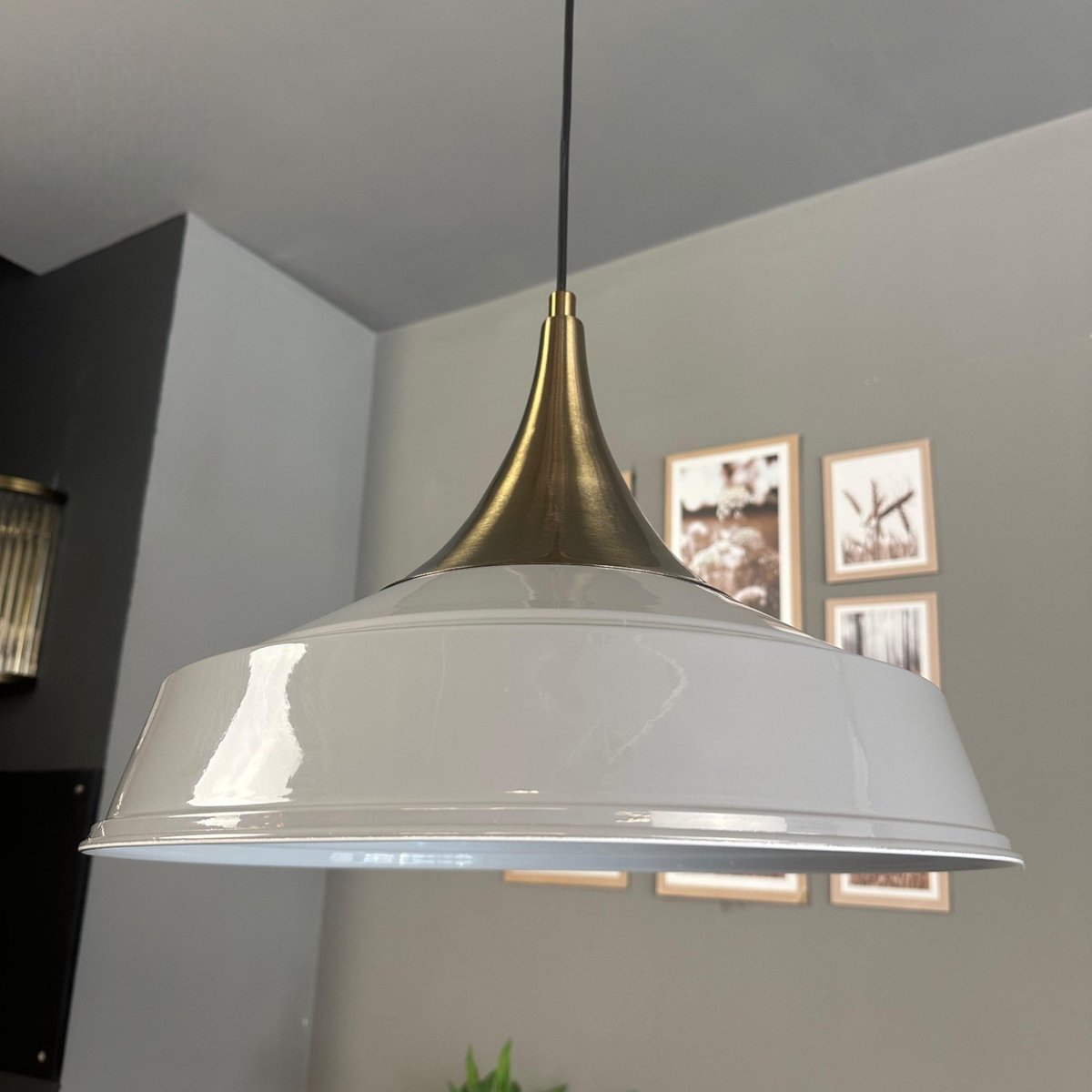 Bamyum Asletl hanglamp, industriële Modern stijl, Ø41 cm, grijs metalen lamp