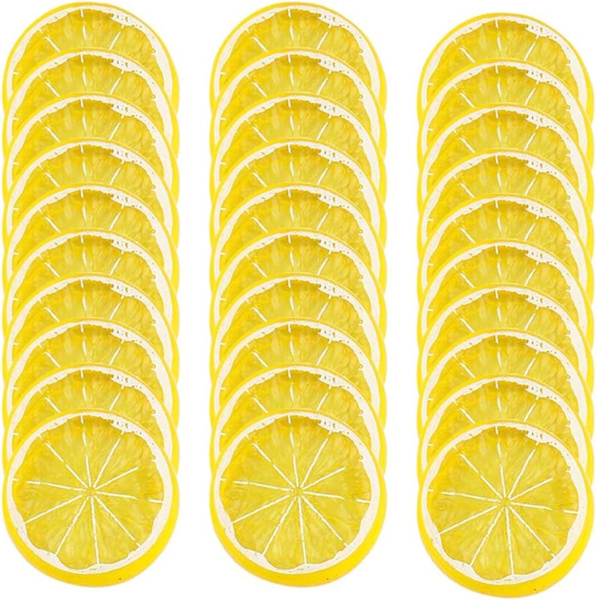 30 stuks kunstmatige schijfjes citroen, realistische levensechte