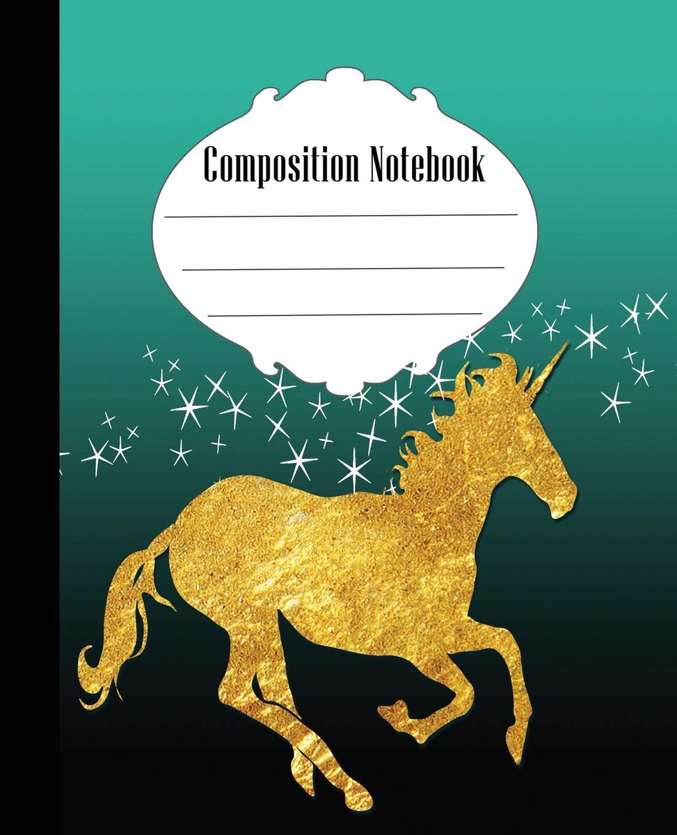 Notebook: Unicorn Stars Composition Notebook Wide Ruled 7.5 x 9.25