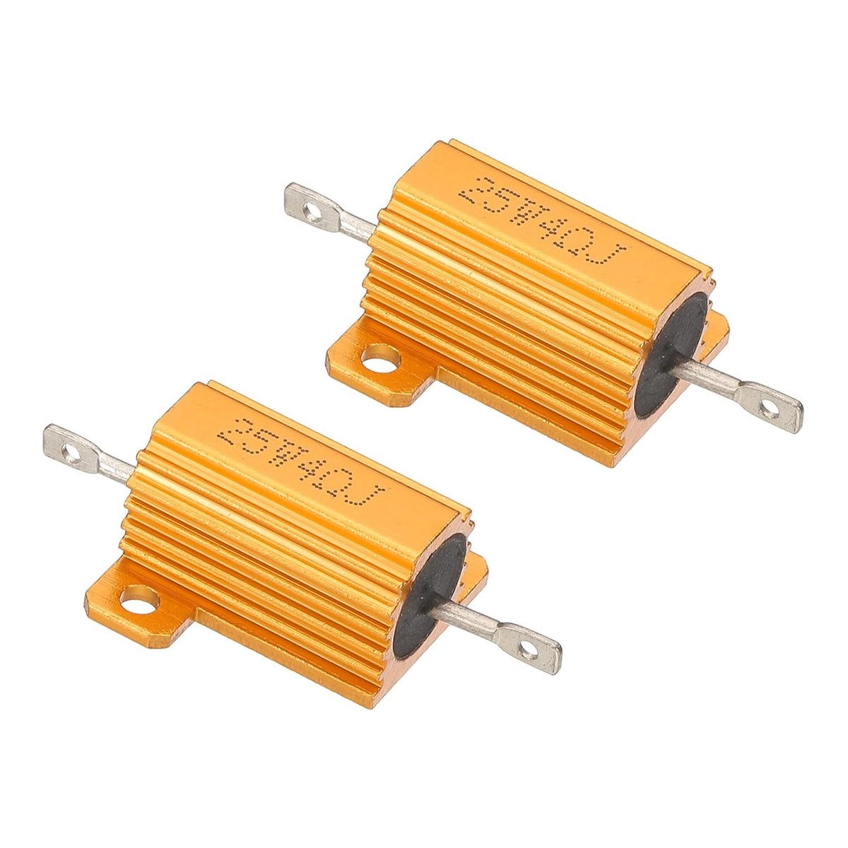 25W 4 Ohm Aluminium Shell Weerstand, 2 Pack Aluminium Behuizing
