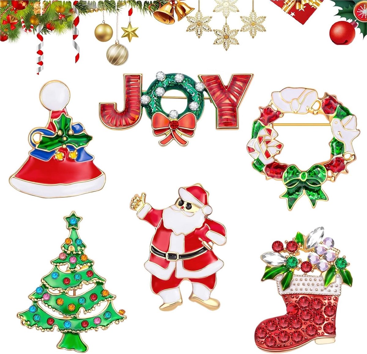 Broches pinnen, strass, kerstbroches, broche, naald, spelden, broches