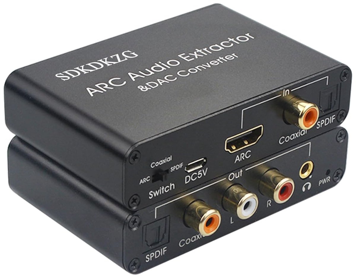 DAC Converter 192KHz - HDMI ARC Audio Extractor - Optisch Coaxiaal naar Analoog - Verbind TV met Soundbar - ShopVlot
