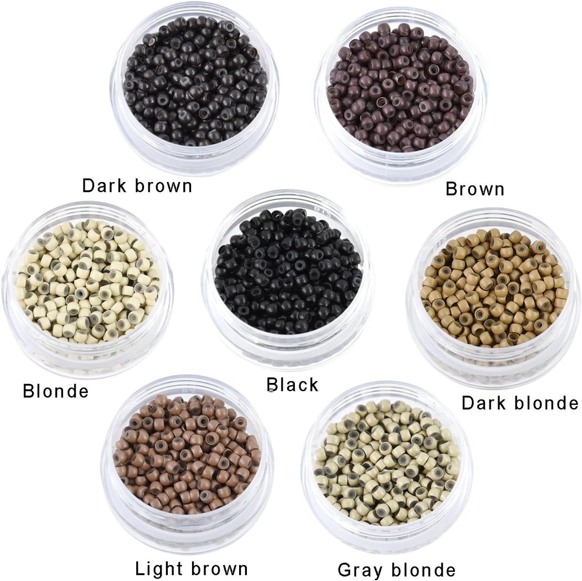 3.0 mm siliconen nano ringen beads micro links voor haarverlenging 500 stks/partij (bruin)