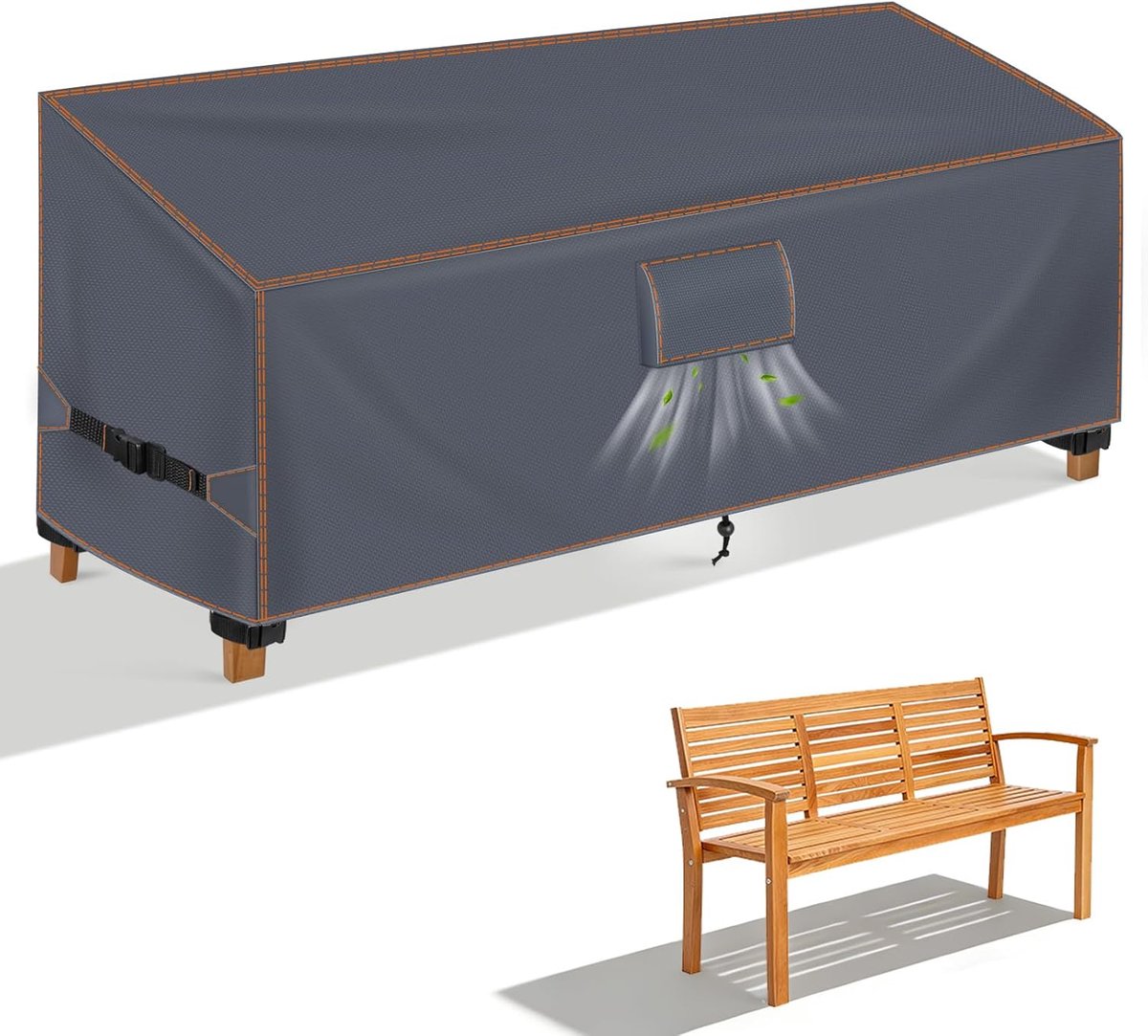 4 zits 203x75x66/91 cm, Waterdichte Beschermhoes, Grijs Afdekking