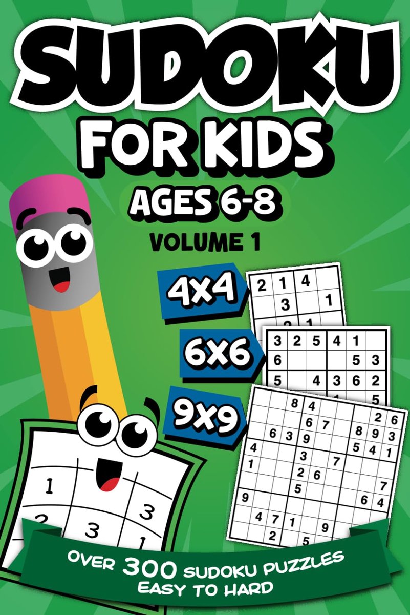 Sudoku voor kinderen 6-8 jaar - 300 puzzels - variërende moeilijkheid - stimuleert logisch denken - ShopVlot