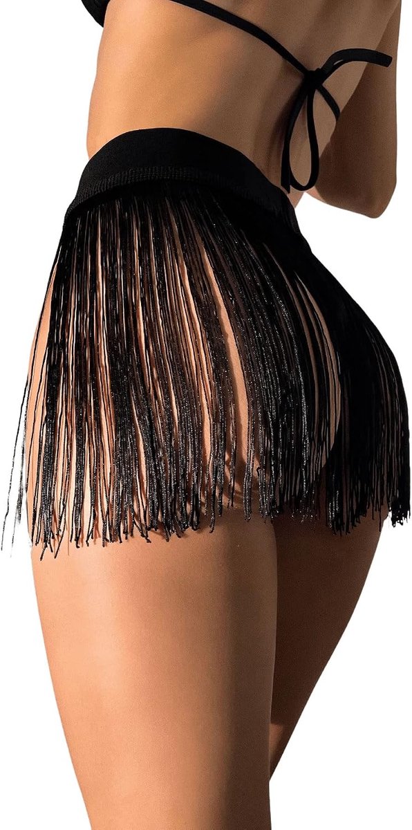 Dames kwastrok franjes rok cinch tailleriem punk gothic cover-up partyrok feestelijke rok franje rok