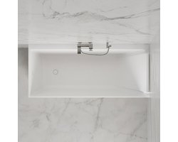 SPALINA - Vrijstaand bad - Quantum 170 droite noire, 170 x75 x58 cm, Zwart