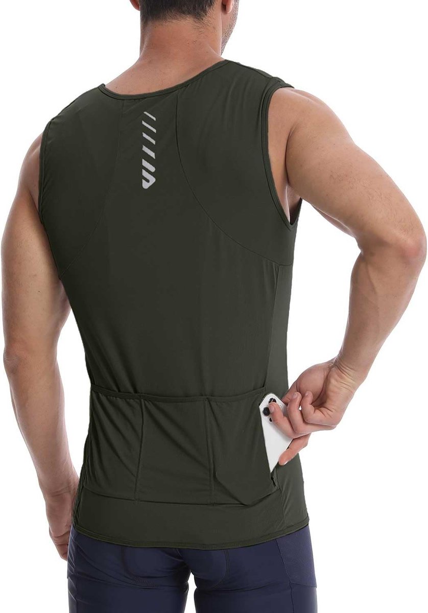 Mouwloos fietsshirt voor heren, racefietsshirt, lichtgewicht en