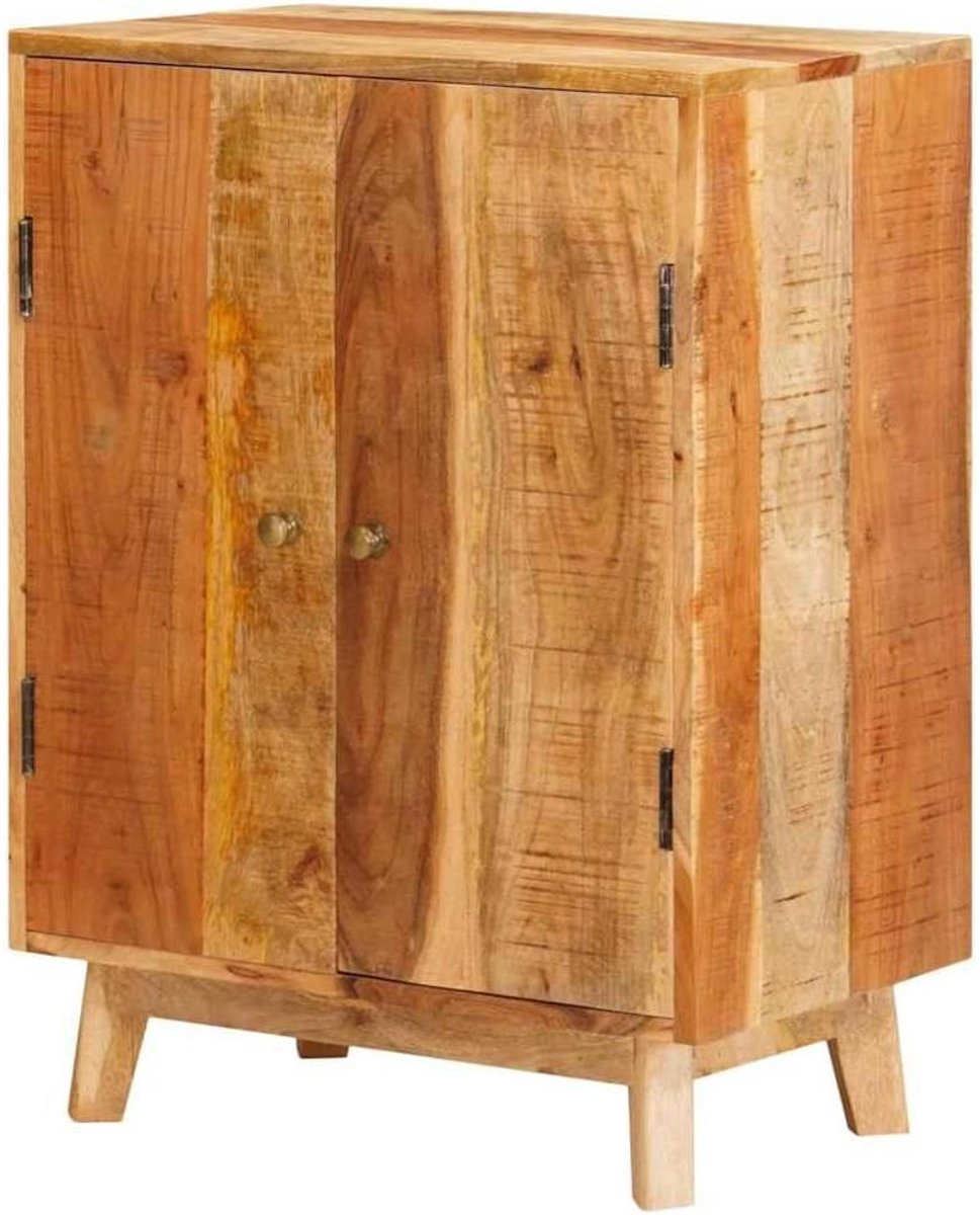 Opbergkast Massief Hout - Chique Kast - Ruimte Organiseren - Natuurlijke Houtnerf - 55 x 35 x 75 cm - Bruin