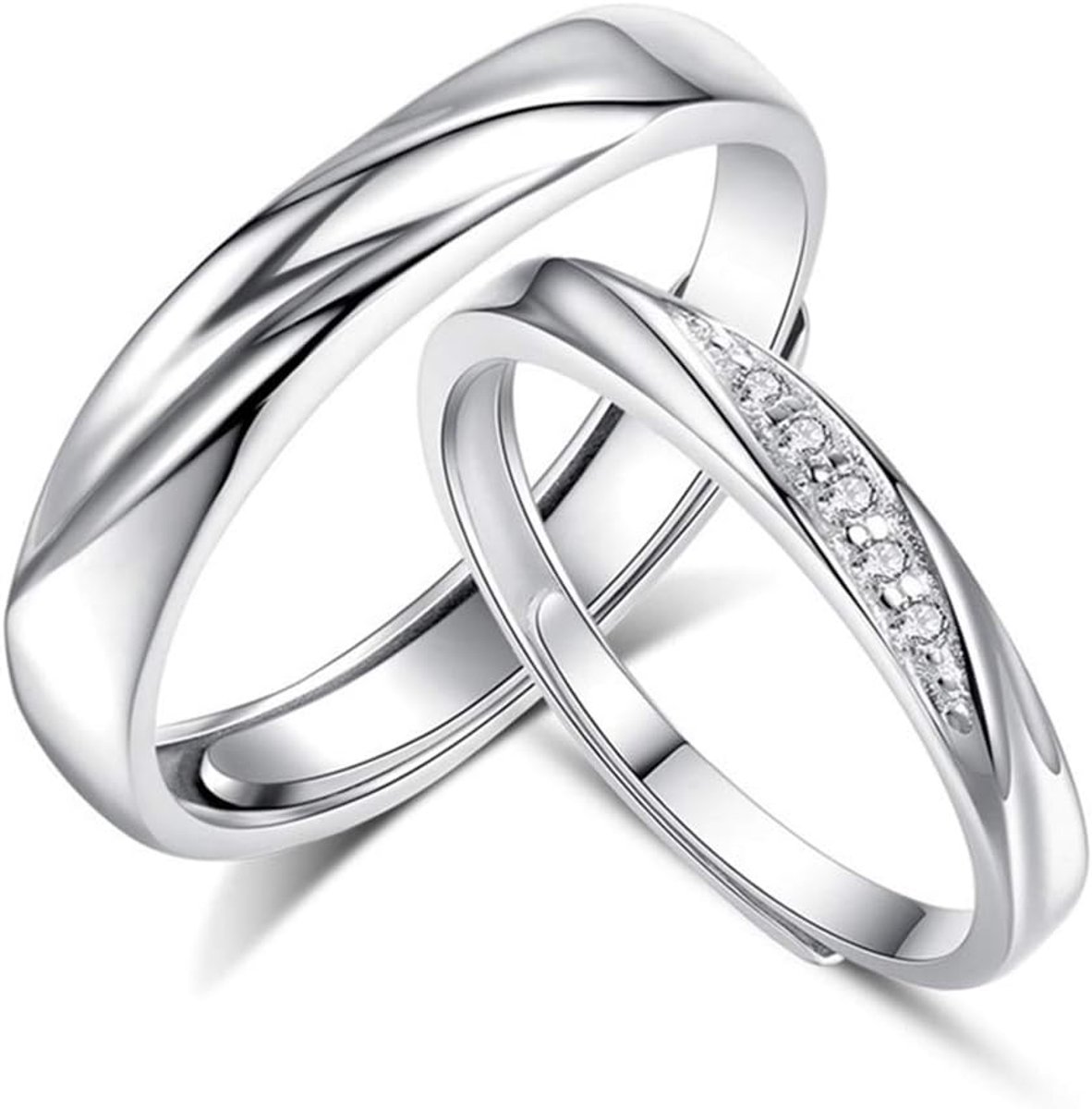 Ringen voor dames en heren, verlovingsring van 925 sterlingzilver