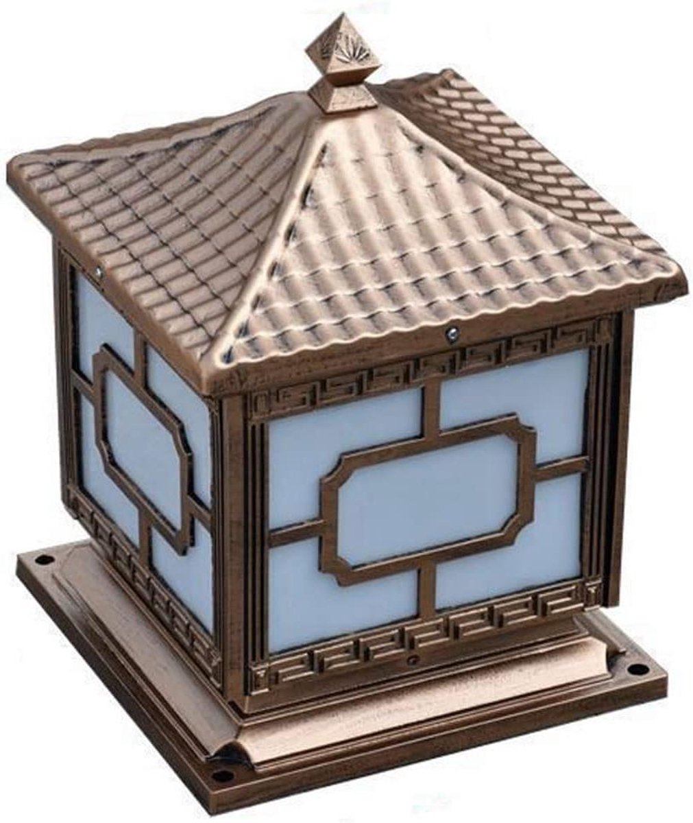 Kolom Lamp - Paallamp Lantaarn - Buitenverlichting Tuin - Waterdicht Aluminium - 7 inch - Brons