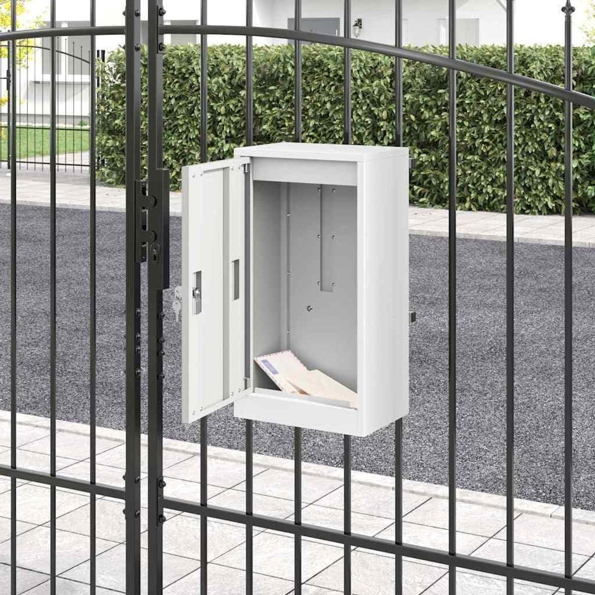 Brievenbus met opslag - Postkast buiten - Veilig post ontvangen - Waterdicht staal - 30 x 20 x 55 cm
