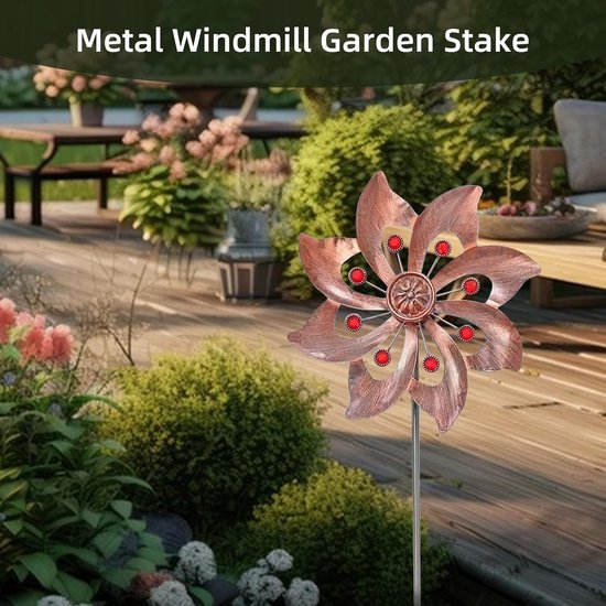 3D Kinetische Windmolen voor Tuin, Patio en Gazon Decoratie van Metaal met Beweging en Stijl — afbeelding 5