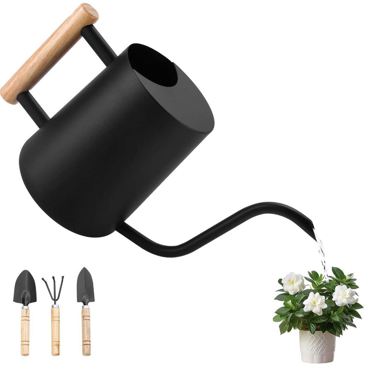 Omgoods - Roestvrijstalen Watering Can voor Binnenplanten met Lange Tuit