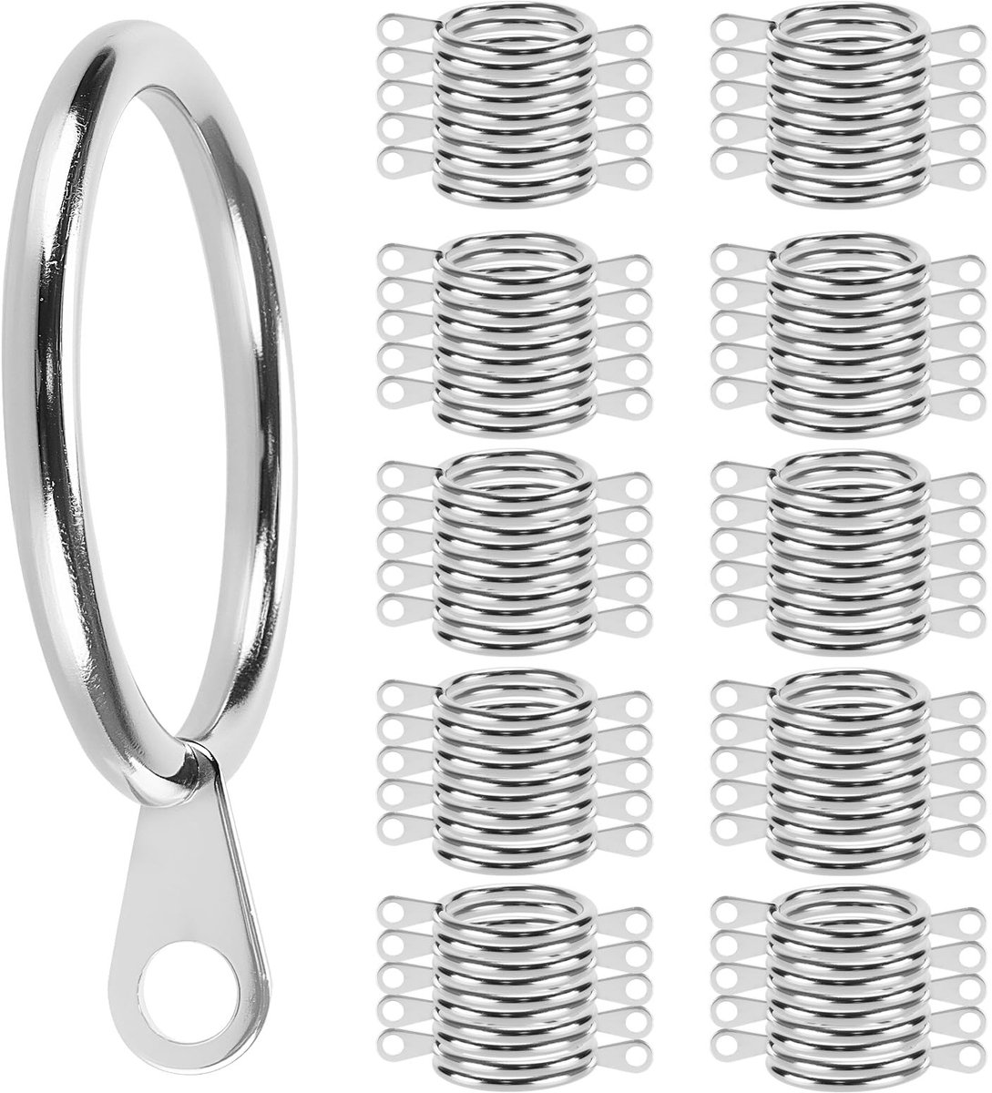 Omgoods - 38mm Gordijnringen - 100 Stuks - Zilver voor Gordijnen en Douchegordijnen
